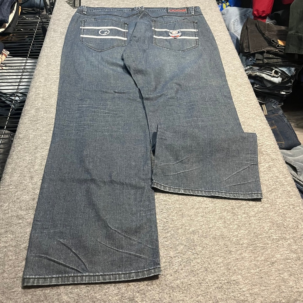 COOGI Blood Rinse Mens Jeans W42 L35 Baggy Wide Leg Embroidered Denim C513104